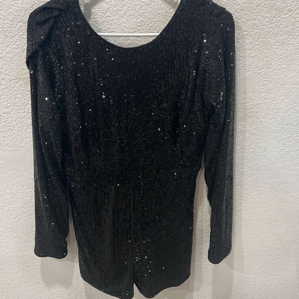 BRAND NEW Fashion Nova Glitz and Glamour Romper in Black